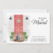 Faire-part Mon chat et moi avons déplacé la porte rouge avant (Devant)