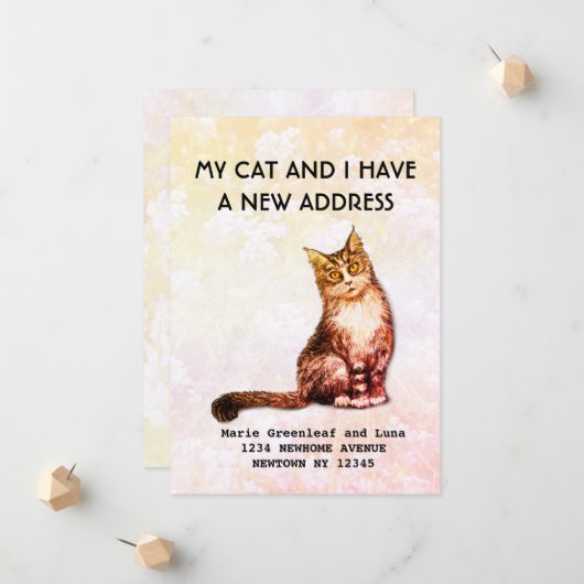 Faire-part Mon chat et moi avons fait une Annonce (Devant/Arrière en situation)