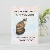 Faire-part Mon chat et moi avons fait une annonce (Debout devant)