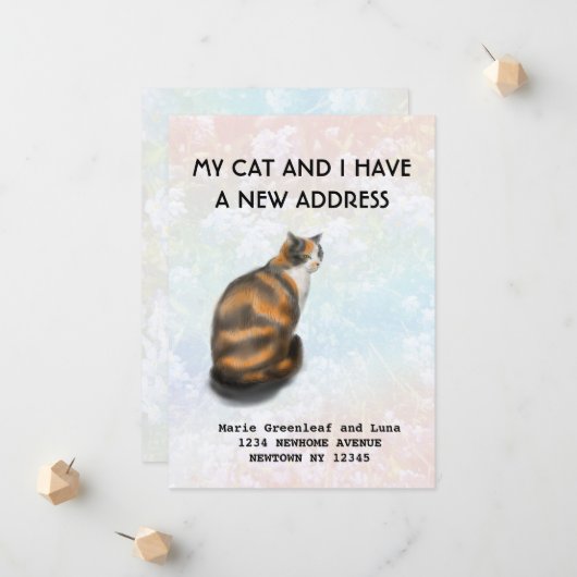 Faire-part Mon chat et moi avons fait une annonce (Devant/Arrière en situation)