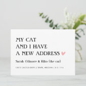Faire-part Mon chat et moi avons une nouvelle adresse Déménag (Debout devant)