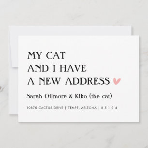 Faire-part Mon chat et moi avons une nouvelle adresse Déménag