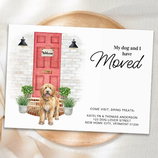 Faire-part Mon chien et moi avons bougé Doodle d'or en mouvem