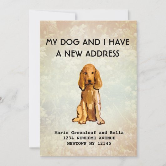 Faire-part Mon chien et moi avons déménagé Annonce (Devant)