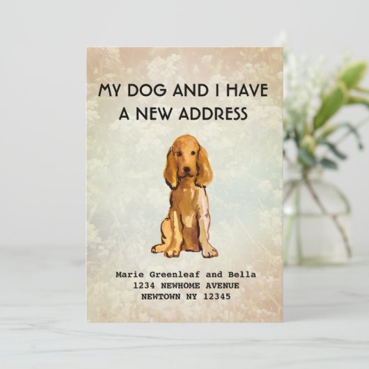 Faire-part Mon chien et moi avons déménagé Annonce (Debout devant)