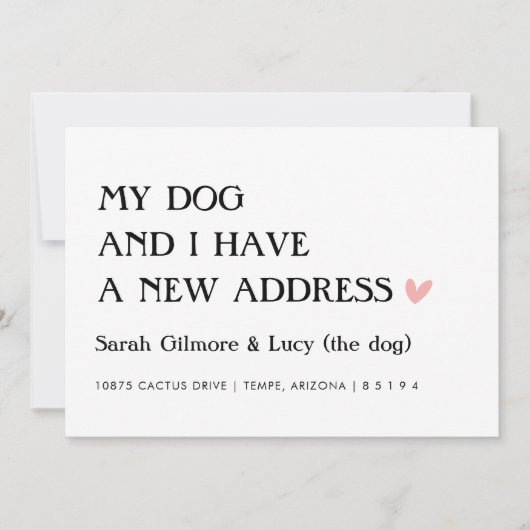 Faire-part Mon chien et moi avons une nouvelle annonce de dém (Devant)