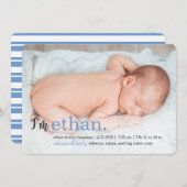 Faire-part MON NOM Nouvelles de naissance moderne (Devant / Derrière)