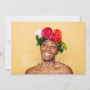 Faire-part Mon nom Script Grad Gradué deuxième photo