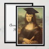 Faire-part Mona Lisa Casquette de troisième cycle (Devant / Derrière)