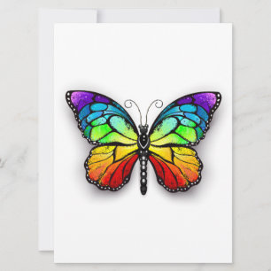 Faire-part Monarque papillon arc-en-ciel