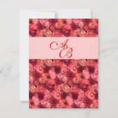 Faire-part MONOGRAM rose, rose rouge (Dos)