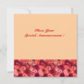 Faire-part MONOGRAM rose, rose rouge orange (Devant)