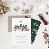 Faire-part Monogramme | Aquarelle Equestre Mariage RSVP