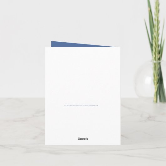 Faire-part Monogramme blanc bleu feuille mariage live stream (Dos)