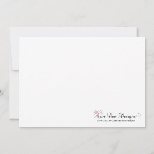 Faire-part Monogramme bleu 5x7 photo initiale (Dos)