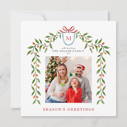 Faire-part Monogramme Citrus Garland (Devant)