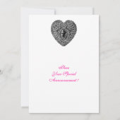 Faire-part MONOGRAMME COEUR DE LAMPE CUPIDE, fuchsia rose (Dos)