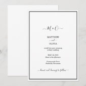Faire-part Monogramme de calligraphie élégant moderne de mari (Devant / Derrière)