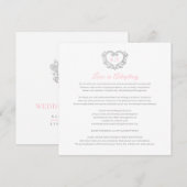 Faire-part Monogramme de cœur mariage en direct amour en adap (Devant / Derrière)