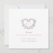 Faire-part Monogramme de cœur mariage en direct amour en adap (Dos)