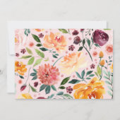 Faire-part Monogramme de couronne florale rustique Bourgogne  (Dos)