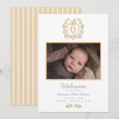 Faire-part Monogramme de transport de bébé Q | Annonce de nai (Devant / Derrière)