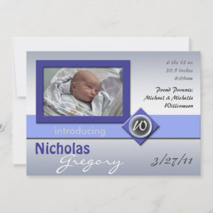 Faire-part Monogramme de verre moderne - Annonces de naissanc