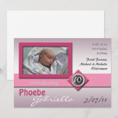 Faire-part Monogramme de verre moderne Annonces de naissance (Devant / Derrière)