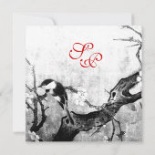 Faire-part MONOGRAMME D'OISEAU DE PRINTEMPS, papier métallisé (Dos)