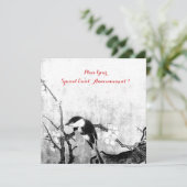 Faire-part MONOGRAMME D'OISEAU PRINTEMPS, papier métallique a (Debout devant)