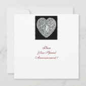 FAIRE-PART MONOGRAMME DU COEUR DE LA LAME CUPÏDE (Dos)