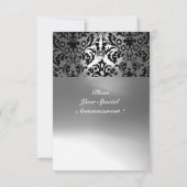 FAIRE-PART MONOGRAMME EN PIERRE DE GEM NOIR ET BLANC (Dos)