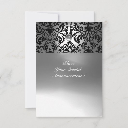 FAIRE-PART MONOGRAMME EN PIERRE DE GEM NOIR ET BLANC (Dos)