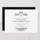 Faire-part Monogramme feuilles noires et blanches mariage en  (Devant / Derrière)