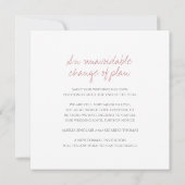 Faire-part Monogramme feuilles rose pâle annulation de mariag (Dos)