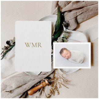 Faire-part Monogramme Gris clair naissance