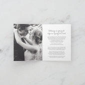 Faire-part Monogramme gris feuille blanche mariage photo en d (Intérieur)