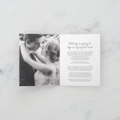 Faire-part Monogramme gris feuille blanche mariage streaming  (Intérieur)