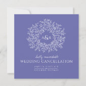 Faire-part monogramme laisse l'annulation de mariage (Devant)