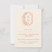 Faire-part Monogramme | Mariage minimal moderne RSVP (Devant)