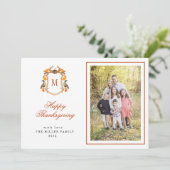 Faire-part Monogramme Photo de famille Thanksgiving (Debout devant)