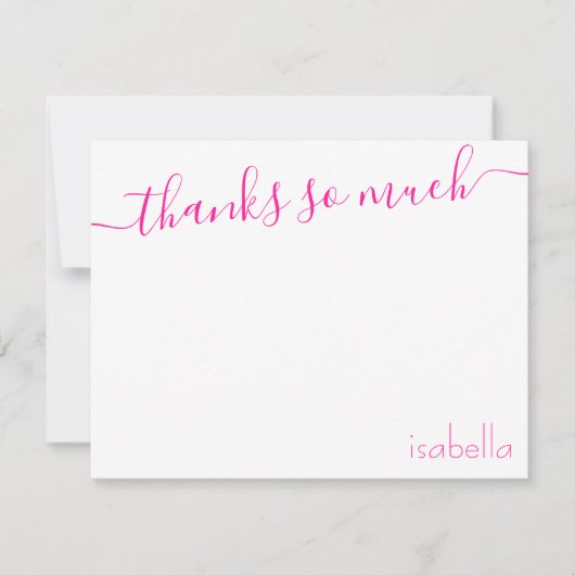 Faire-part Monogramme Pink Magenta Élégant Script (Devant)