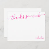 Faire-part Monogramme Pink Magenta Élégant Script (Devant / Derrière)