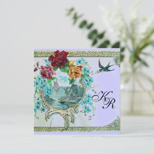 FAIRE-PART MONOGRAMME ROMANTİCA 3 (Debout devant)