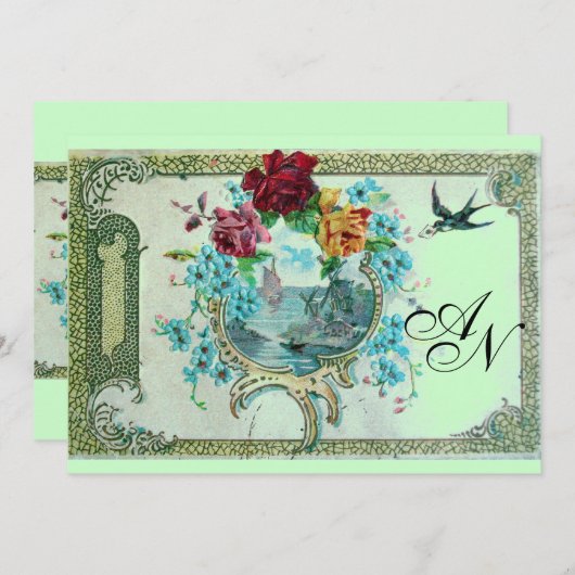 FAIRE-PART MONOGRAMME ROMANTİCA 3 (Devant / Derrière)