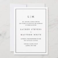 Monogramme simple noir et blanc Élégant mariage