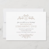 Faire-part Monogramme tan blanc mariage live stream code QR (Devant)