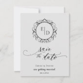 Faire-part Monogramme Whimsical Elegant Wedding Enregistrer l (Devant)