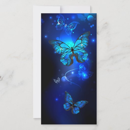 Faire-part Morpho Butterfly in the Dark Background (Devant)