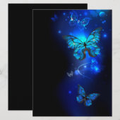 Faire-part Morpho Butterfly in the Dark Background (Devant / Derrière)